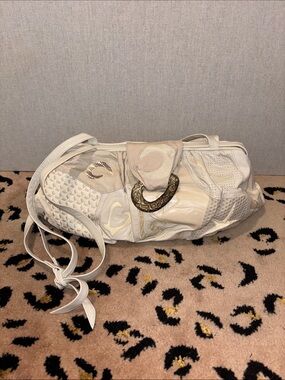 Sharif White Patchwork Leather Shoulder Bag BNWT